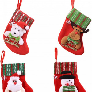 Set de 4 ciorapi pentru Craciun SHINESKY, textil, multicolor