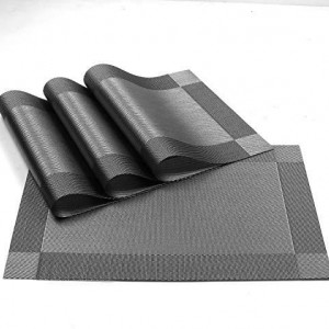 Set de 4 naproane MEEO, PVC, gri, 30 x 45 cm