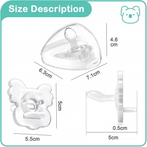 Set de 4 suzete pentru bebelusi 6-18 luni TYRY.HU, silicon, transparent/verde, 5 x 5,5 cm