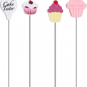 Set de 4 testere de tort SUWYNJ, otel inoxidabil, multicolor, 17-19 cm
