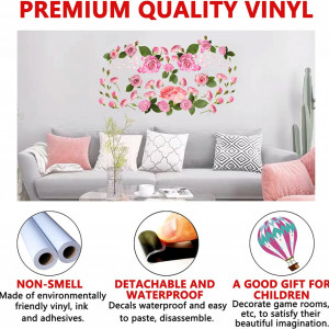 Set de 5 foi cu autocolante de perete cu flori AnFigure, vinil, multicolor, 93.3 x 54.8 cm