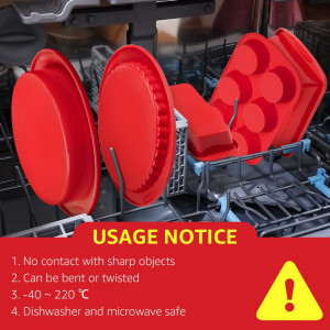 Set de 5 forme pentru copt cu spatula si pensula PARMEDU, silicon, rosu