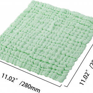 Set de 5 prosoape de fata pentru bebelusi Minimoto, bumbac, verde, 280 x 280 mm