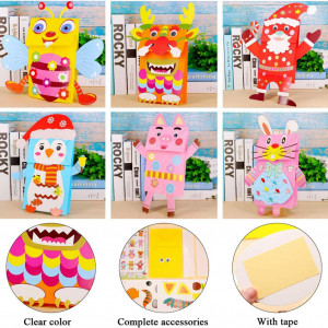 Set de 6 figurine de hartie JINGYOU, multicolor, 23 x 33 cm