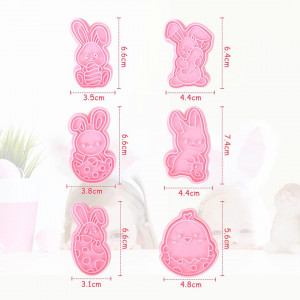 Set de 6 forme pentru prajituri GUBOOM, silicon/plastic, roz