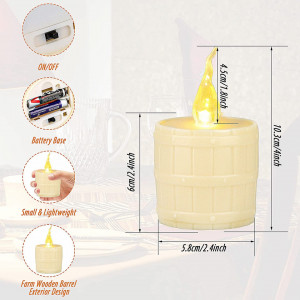 Set de 6 lumanari cu baterii HuiJuKeJi, LED, plastic, galben, 10 x 6 cm