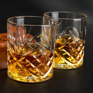Set de 6 pahare de Whiskey Lanfula, sticla, transparent, 300 ml
