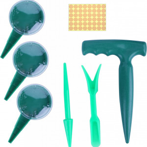 Set de 6 scule pentru gradina/sera Xingrun, plastic, verde, 11 x 17,5 cm / 14 x 1,5 cm / 13,4 x 3,2 cm / 12,5 x 6,8 cm