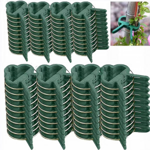 Set de 60 clipsuri pentru plante Funrelaxer, plastic, verde, 6 x 4,5 cm / 3 x 4,5 cm