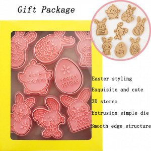 Set de 8 forme pentru prajituri de Paste MEZHEN, plastic, roz