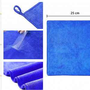 Set de 8 lavete de curatare, poliester/microfibra, verde/albastru, 25 x 25 cm