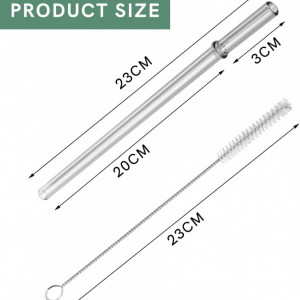 Set de 8 paie si o perie Mecmbj, sticla/nailon/metal, multicolor, 23 cm