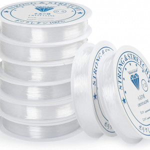 Set de 8 role cu fir pentru creare bijuterii Naler, transparent, plastic