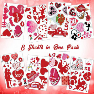 Set de 9 foi cu autocolante de Valentine's Day Sayala, PVC, rosu, 30 x 20 cm