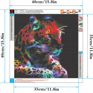 Set de pictura cu diamante ParNarZar, multicolor, panza/diamante, 40 x 40 cm