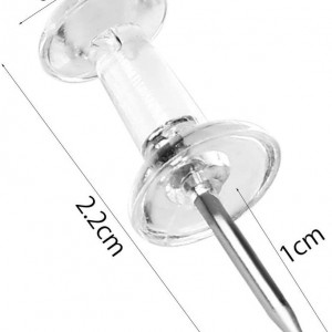 Set de pioneze pentru notite Nuoshen, 200 piese, plastic/metal, transparent, 2,2 x 0,8 cm