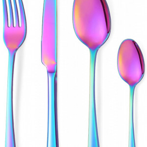 Set de tacamuri Bestdin, 24 piese, otel inoxidabil, multicolor