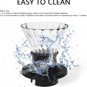 Set filtru de cafea cu 40 filtre de hartie Icyant, sticla/plastic, transparent/negru/natur