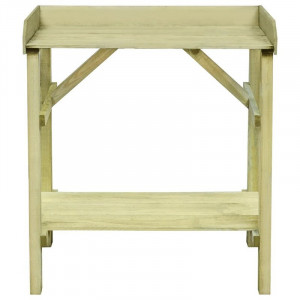 Stand pentru plante Freeport Park, lemn masiv, verde, 90 x 75 x 40 cm