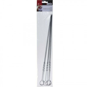 2 x Set de 6 tepuse pentru frigarui crom, argintiu, 37,5 cm