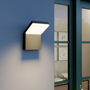 Aplica de perete pentru exterior Yolena, LED, aluminiu/policarbonat, gri/alb, 14 x 21,9 x 17,2 cm