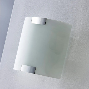 Aplica de perete Quentin, LED, sticla/metal, alb/crom, 20 x 20 x 8,4 cm
