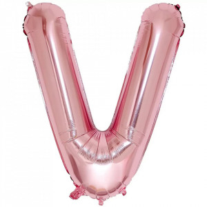 Balon aniversar Maxee, litera V, roz, 40 cm