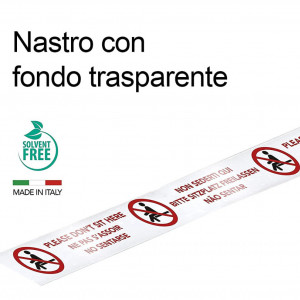 Banda adeziva, polipropilena, alb/negru/rosu, 50 m x 50 mm