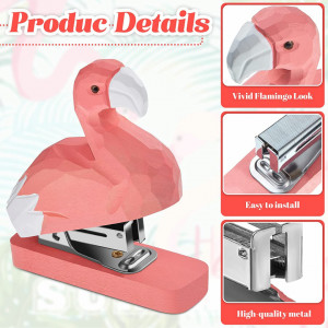 Capsator Zonon, model flamingo, lemn/metal, argintiu/alb/roz, 10 x 3 x 9 cm
