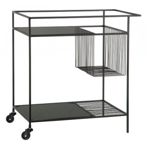 Carucior de servire Magruder, metal, negru, 70 x 67 x 40 cm