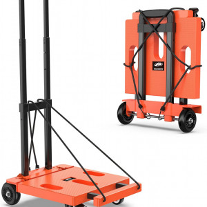 Carucior pliabil pentru bagaje SPACEKEEPER, portocaliu/negru, plastic/metal, 85 x 38,5 x 32,5 cm