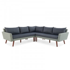 Coltar de gradina Albany, gri/maro, 76,2 x 231,14 x 231,14 cm