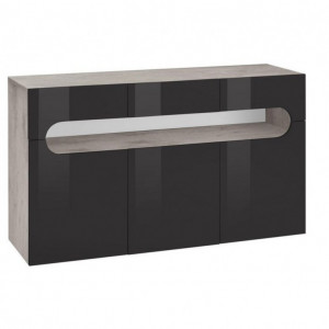 Comoda Places of Style, functie push-to-open, beton/antracit, 135 x 40 x 81 cm