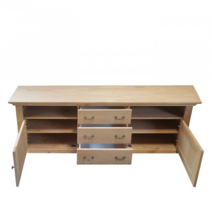 Comoda TV Irma Home Affaire, lemn masiv, natur, 160 x 62 x 35 cm