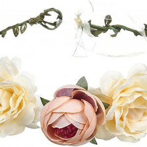 Coronita de flori MsdeBersSKER, plastic/spuma, multicolor, 18 cm