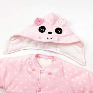 Costumas pentru bebelusi JiAmy, roz, bumbac, 6-9 luni