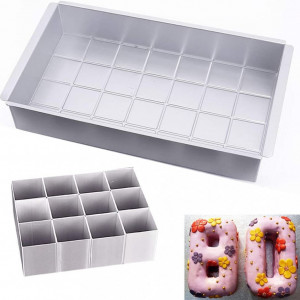 Forme pentru prajituri AOBETAK, aluminiu, argintiu, 29,5 x 17,2 x 5,4 cm