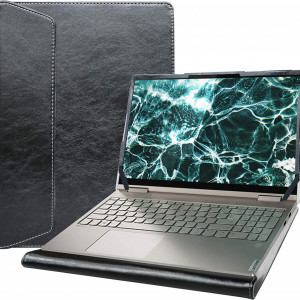 Husa de protectie pentru laptop Alapmk, pentru lenovo yoga C15 C6 C740-740IML de 15 , piele PU, negru
