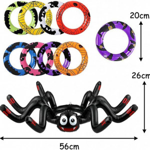 Joc de aruncare cu inele gonflabile pentru copii BESTTY, PVC, multicolor, 10 piese