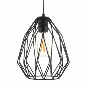 Lustra tip pendul Lundy, metal, negru, 26 x 22 x 124 cm