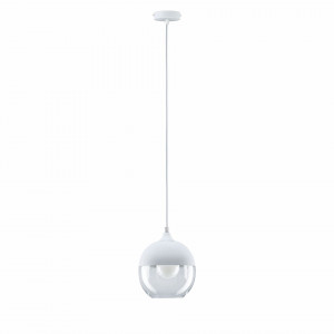 Lustra tip pendul Vanja II sticla/otel, 1 bec, alb, diametru 20 cm, 230 V