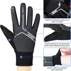Manusi pentru ciclism Souke Sportm, textil, negru, XXL