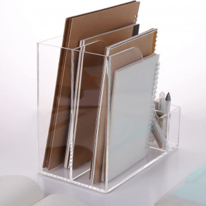 Organizator de birou SANRUI, acrilic, transparent, 25 x 28 x 15,4 cm