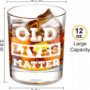 Pahar pentru whisky Lighten Life, sticla, transparent/alb, 9,9 x 8,1 cm, 360 ml