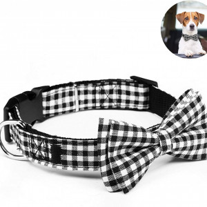 Papion pentru caine Onehous, bumbac, alb/negru, marimea L