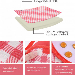 Patura picnic TKLake, PVC, rosu/alb, 200 x 200 cm