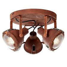 Plafoniera Bentli, metal/sticla, maro, 32 x 19.5 x 29.5 cm, 7w