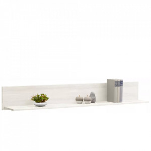 Raft de perete Home Affaire, lemn masiv, alb, 153 x 28 x 20 cm