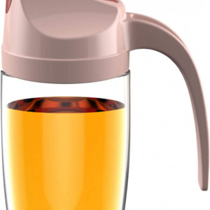 Recipient pentru ulei/otet 123 Life, polipropilena/sticla, transparent/roz, 15 x 7,5 cm, 300 ml