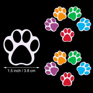 Rola cu 600 autocolante in forma de urma de animale Boao, hartie, multicolor, 3,8 cm